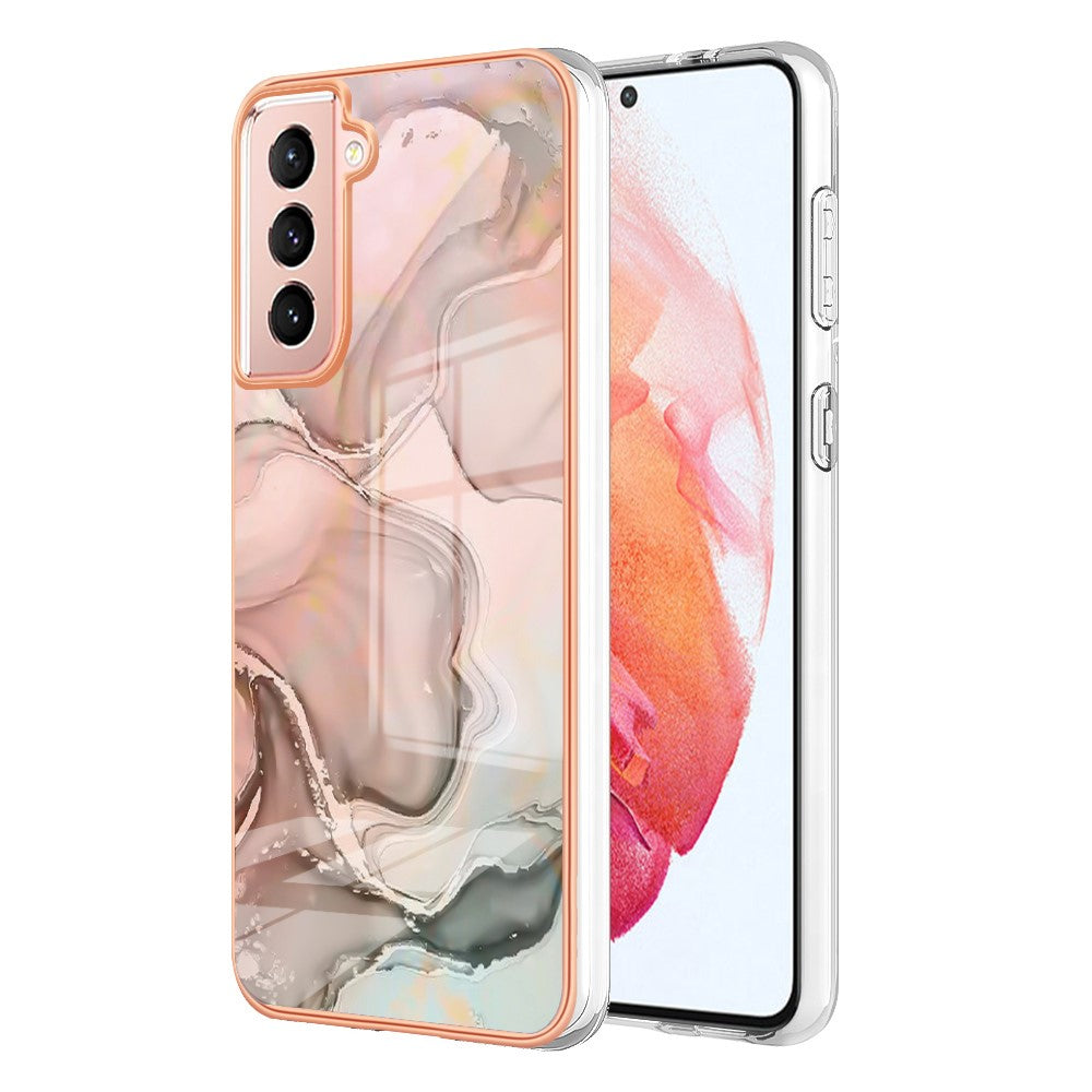 Galaxy S21 5G/4G Schutzhülle – Mit Marmormuster 2,0 mm Galvanik-Rückseite