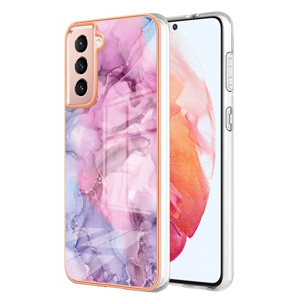 Galaxy S21 5G/4G Schutzhülle – Mit Marmormuster 2,0 mm Galvanik-Rückseite
