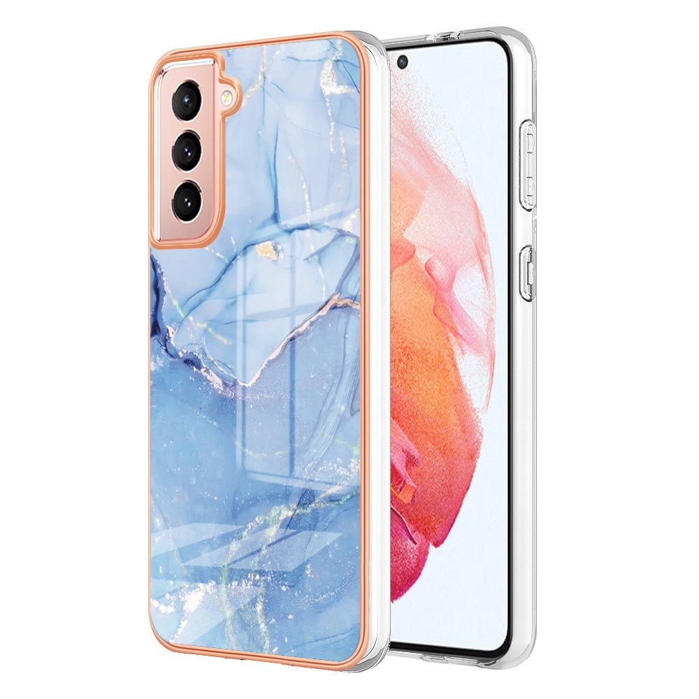 Galaxy S21 5G/4G Schutzhülle – Mit Marmormuster 2,0 mm Galvanik-Rückseite