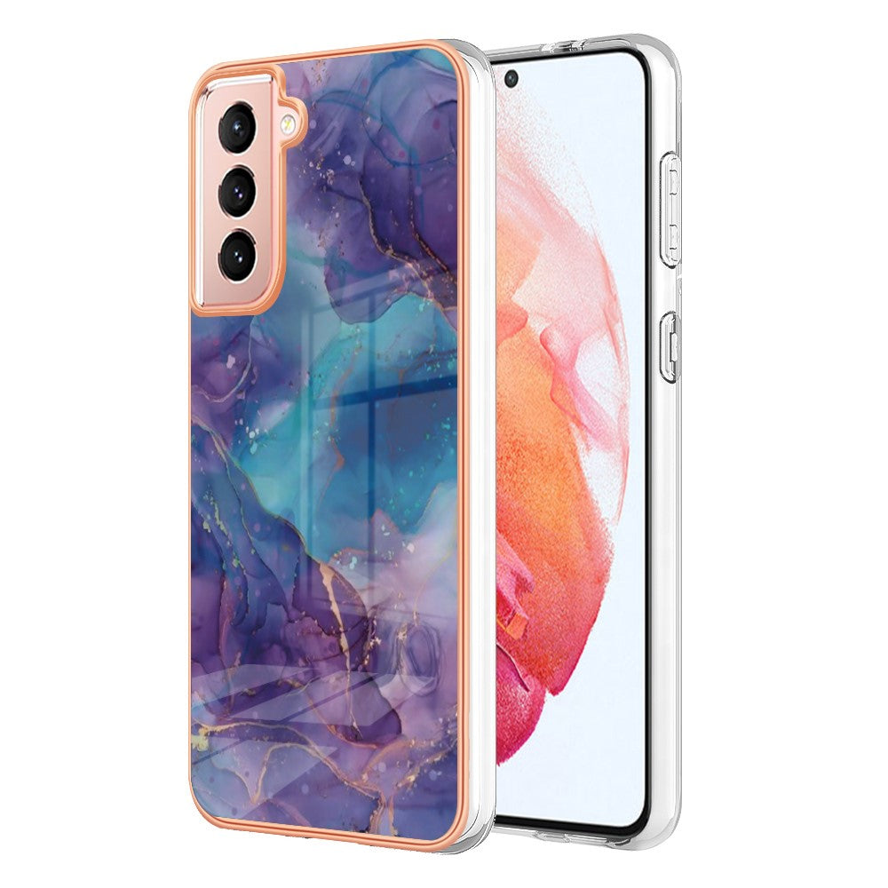 Galaxy S21 5G/4G Schutzhülle – Mit Marmormuster 2,0 mm Galvanik-Rückseite