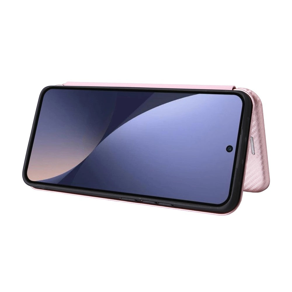 For Xiaomi 13 Pro 5G Drop Protection PU Leather Phone Case Card Slot Stand Carbon Fiber Texture Magnetic Flip Cover