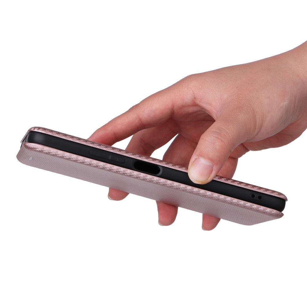 For Xiaomi Redmi Note 12 5G (Global) / (India) / (China) / Poco X5 5G Carbon Fiber Texture Magnetic PU Leather Phone Case Card Slot Stand Flip Cover