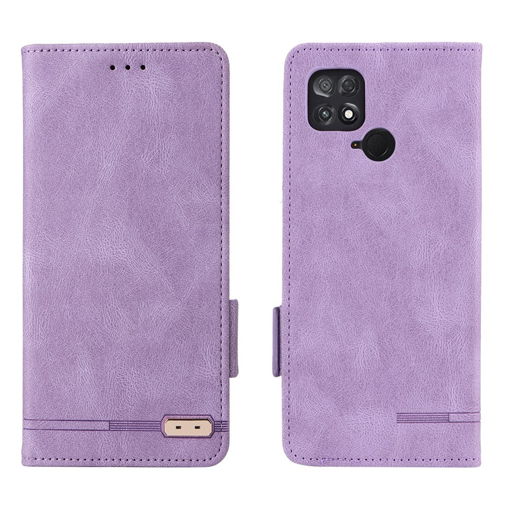 For Xiaomi Poco C40 4G Hardware Decor Phone Cover Dual Magnetic Clasp Wallet Stand PU Leather Anti-drop Case