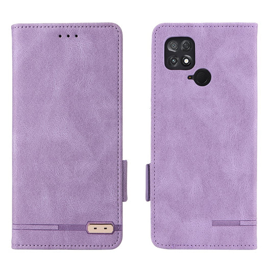 Xiaomi Poco C40 Handyhülle – 4G-Hardware-Dekor-, Dual-Magnetverschluss, Brieftaschenständer, PU-Leder, Fallschutz