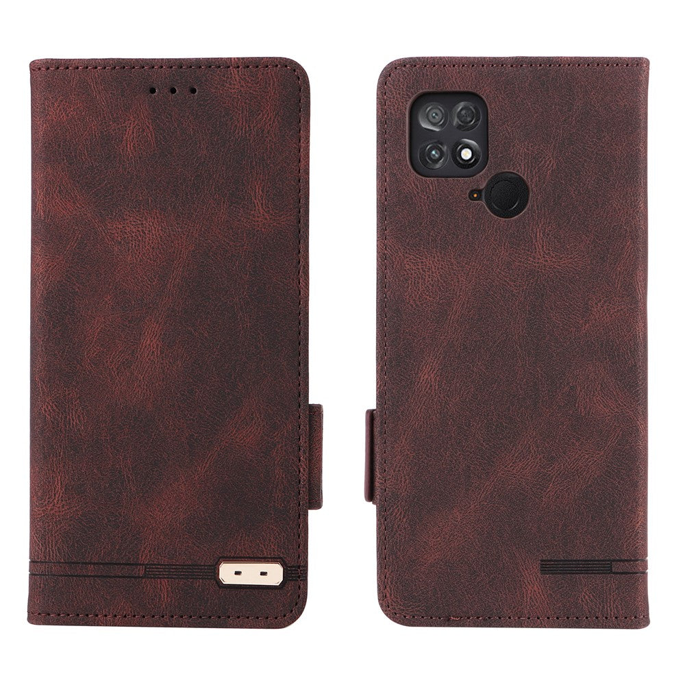 For Xiaomi Poco C40 4G Hardware Decor Phone Cover Dual Magnetic Clasp Wallet Stand PU Leather Anti-drop Case