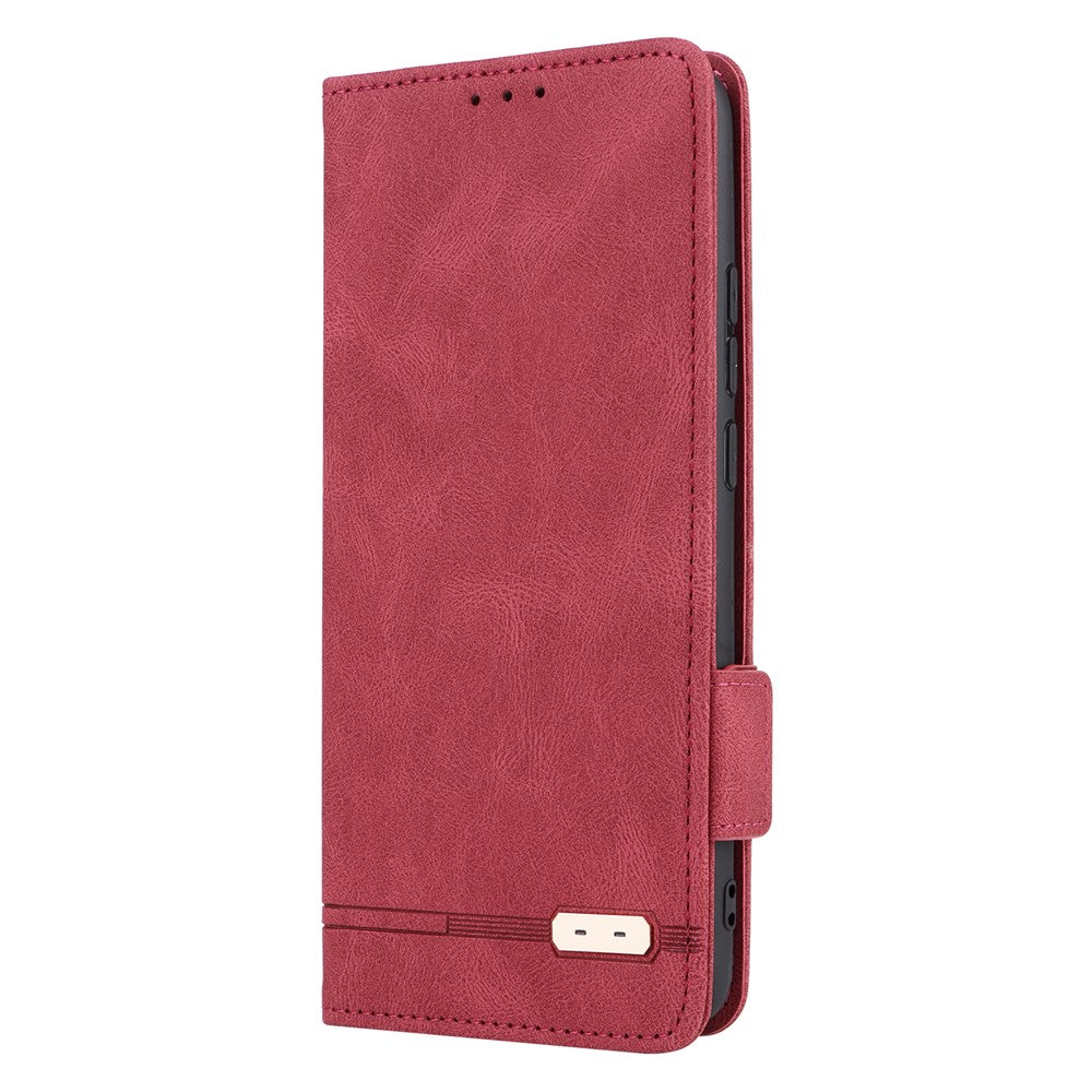 For Xiaomi Poco C40 4G Hardware Decor Phone Cover Dual Magnetic Clasp Wallet Stand PU Leather Anti-drop Case