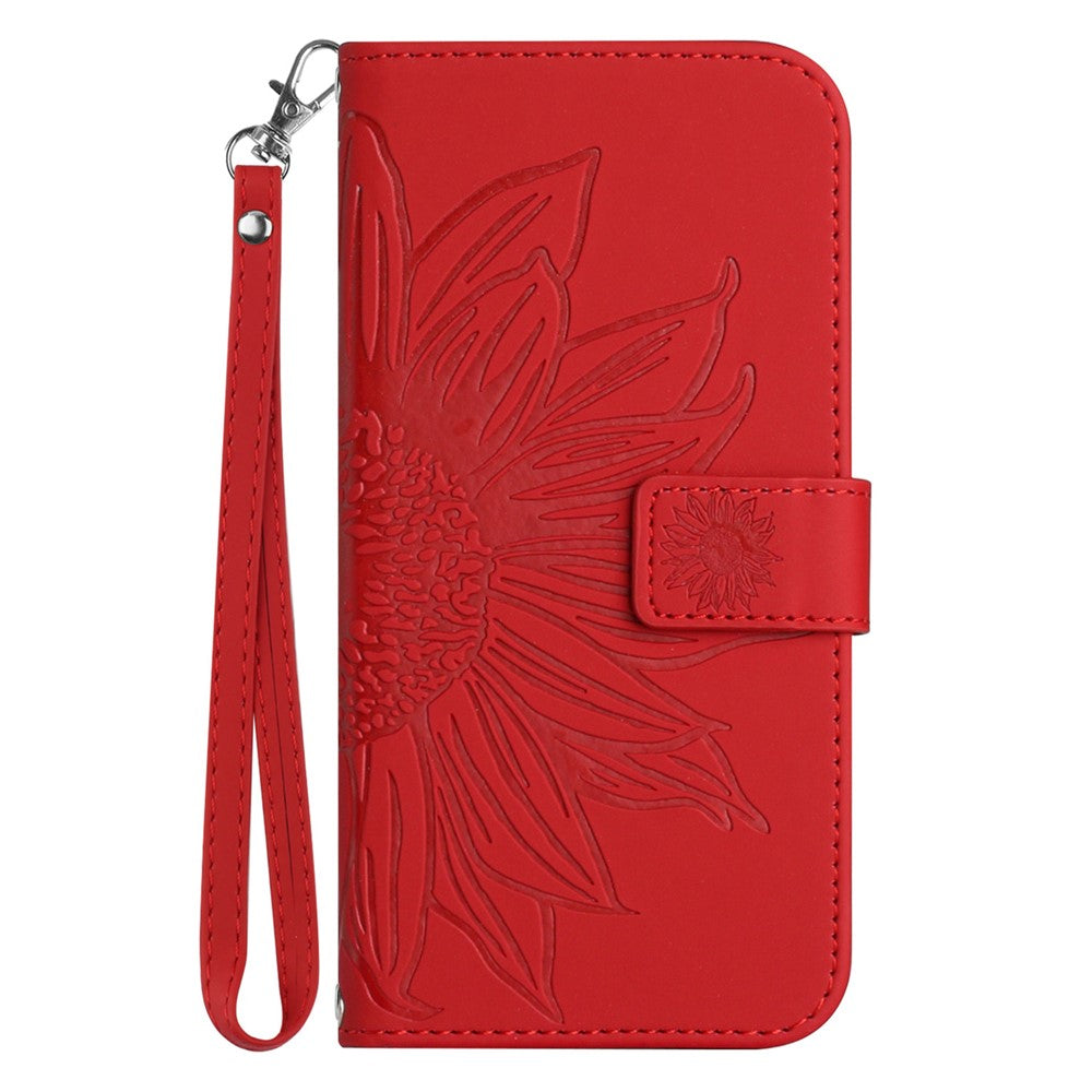 Galaxy A34 5G Wallet-Hülle – Sonnenblume aufgedruckt, mit Ständer & Riemen