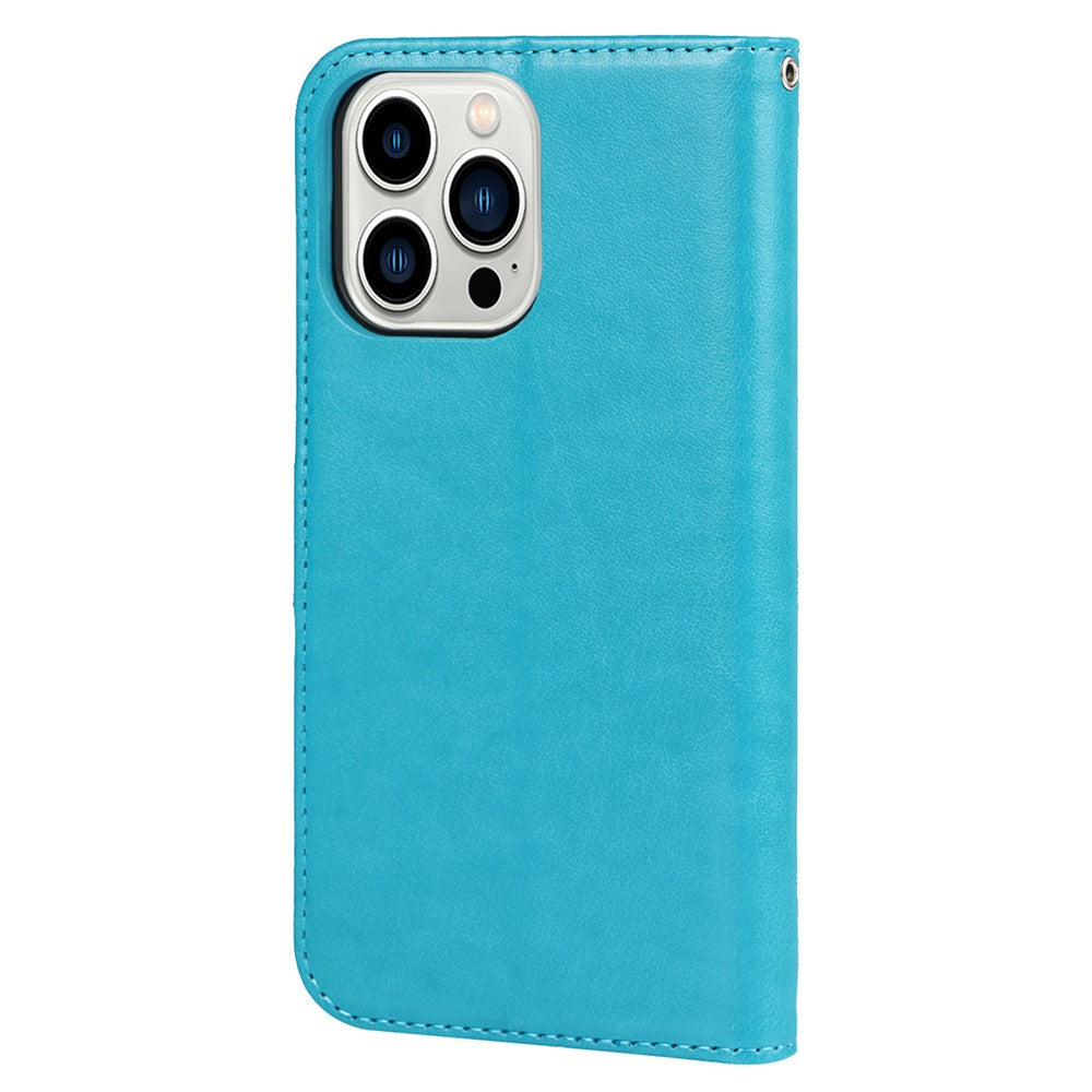 iPhone 14 Pro Wallet-Hülle – Mit Musterdruck, Kartenfächer & Riemen