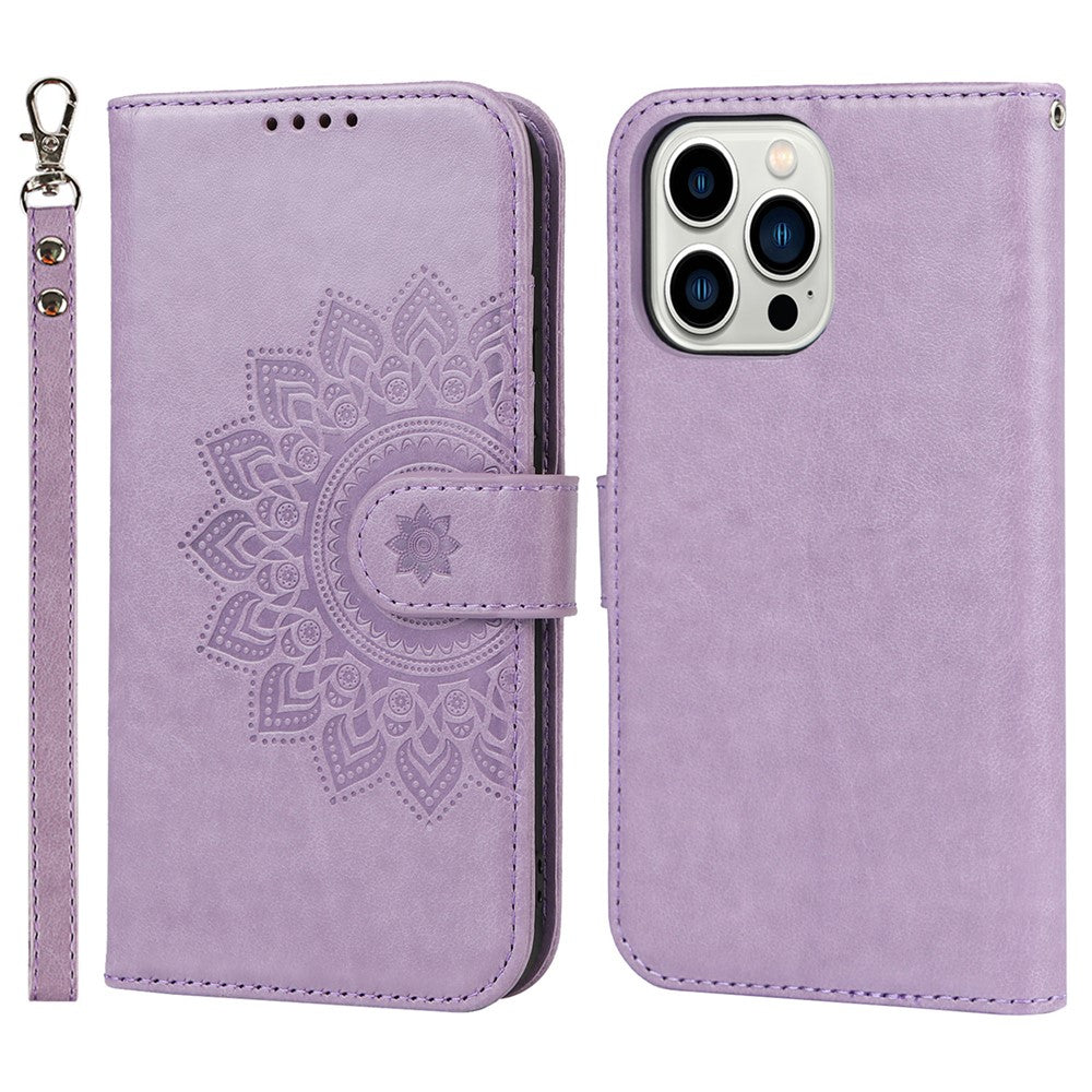 iPhone 14 Pro Max Wallet-Hülle – Mit Musterdruck, Kartenfächer & Riemen