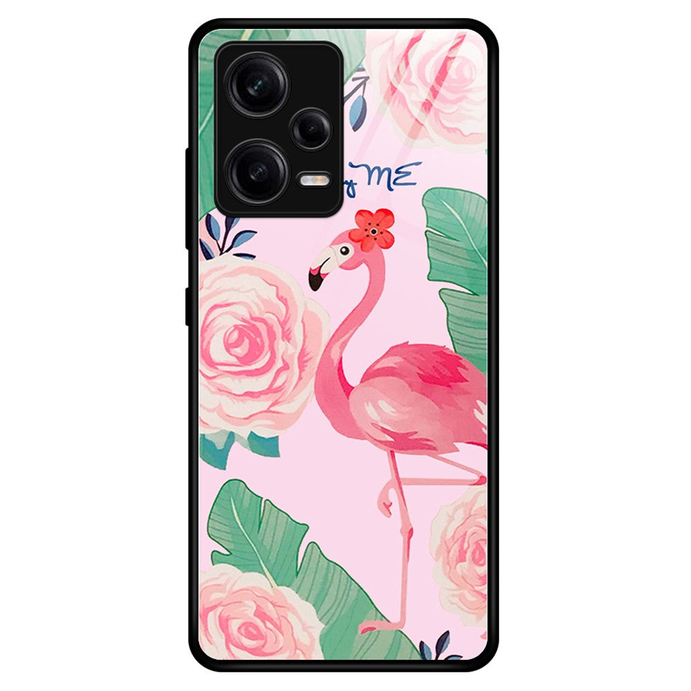 For Xiaomi Redmi Note 12 Pro 5G PU Leather Stand Wallet Cover with Strap Shockproof TPU+PC+Tempered Glass Mobile Phone Case Stylish Pattern Printing Cellphone Protective Cover