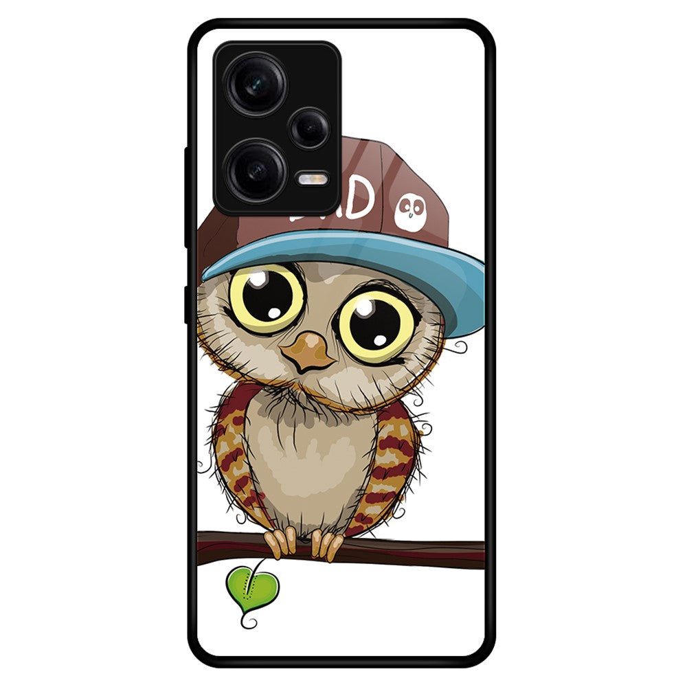 For Xiaomi Redmi Note 12 Pro 5G PU Leather Stand Wallet Cover with Strap Shockproof TPU+PC+Tempered Glass Mobile Phone Case Stylish Pattern Printing Cellphone Protective Cover
