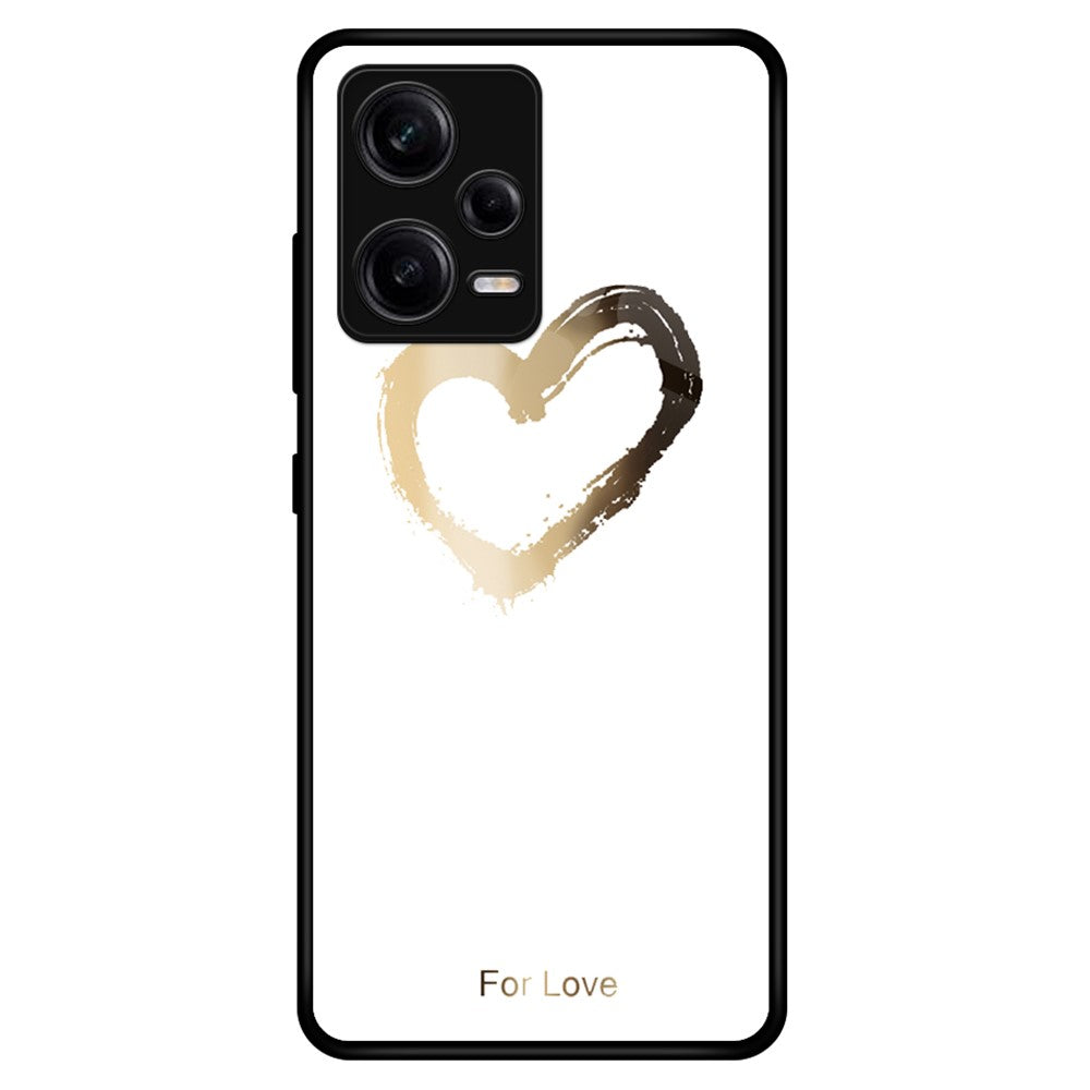 For Xiaomi Redmi Note 12 Pro 5G PU Leather Stand Wallet Cover with Strap Shockproof TPU+PC+Tempered Glass Mobile Phone Case Stylish Pattern Printing Cellphone Protective Cover