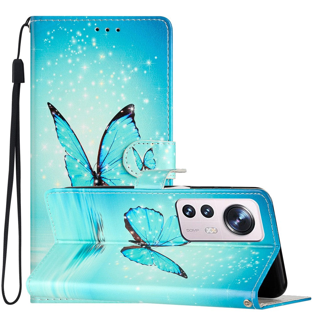 For Xiaomi 12 Lite 5G Pattern Printing Full Protection PU Leather Case Stand Wallet Protective Phone Cover with Strap