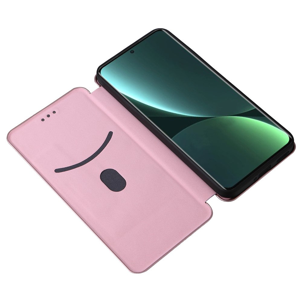 Shockproof Mobile Phone Cover For Xiaomi 13 5G Carbon Fiber Texture Magnetic PU Leather Anti-scratch Phone Case Card Slot Stand