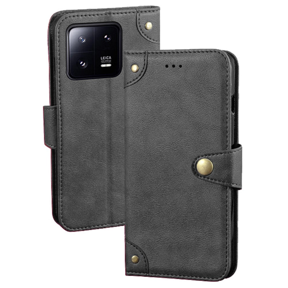 IDEWEI For Xiaomi 13 Pro 5G Fine Texture PU Leather Phone Case Full Protection Wallet Stand Protective Cover