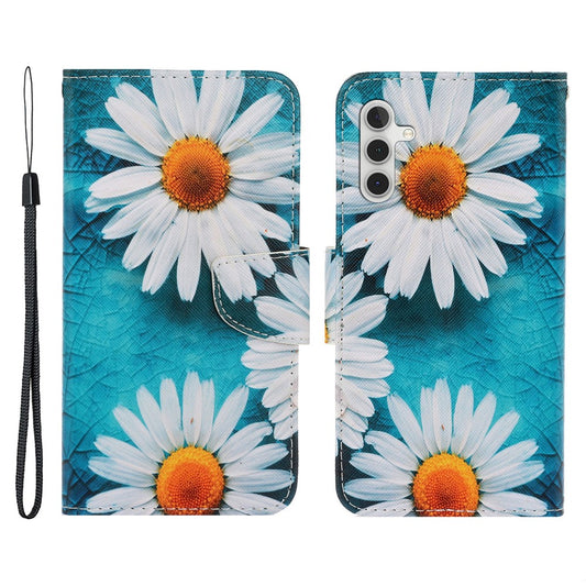Galaxy A54 5G Wallet-Hülle – Musterdruck, mit Ständer & Riemen