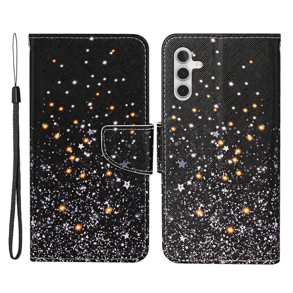 Galaxy A54 5G Wallet-Hülle – Musterdruck, mit Ständer & Riemen