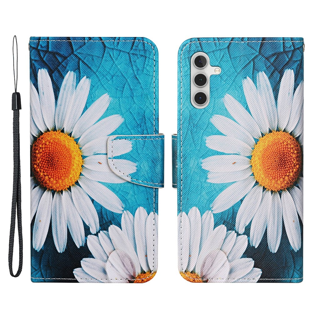 Galaxy A54 5G Wallet-Hülle – Musterdruck, mit Ständer & Riemen
