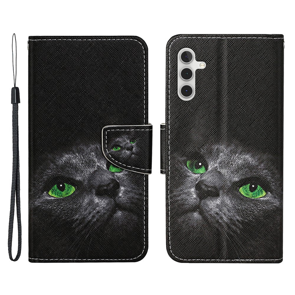 Galaxy A54 5G Wallet-Hülle – Musterdruck, mit Ständer & Riemen