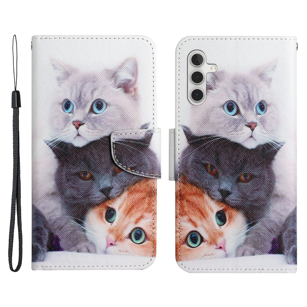 Galaxy A54 5G Wallet-Hülle – Musterdruck, mit Ständer & Riemen