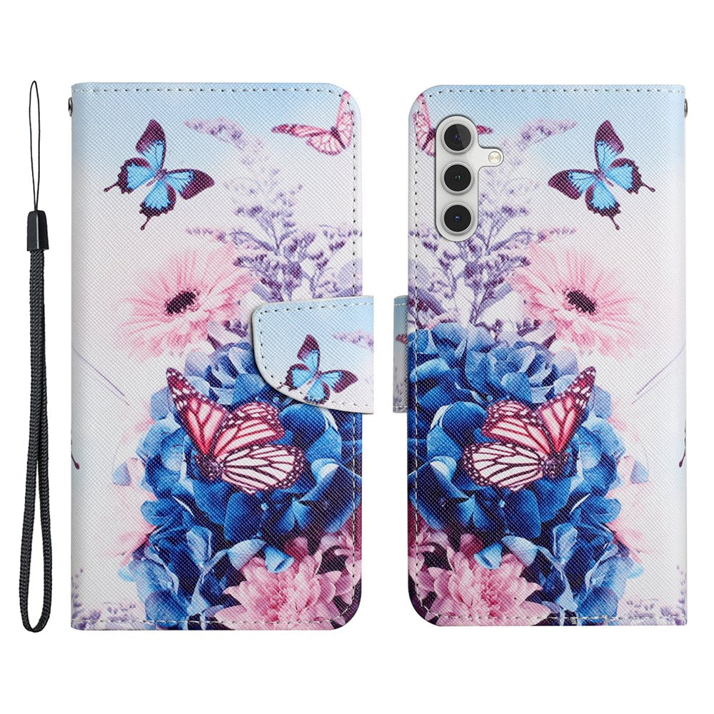 Galaxy A54 5G Wallet-Hülle – Musterdruck, mit Ständer & Riemen