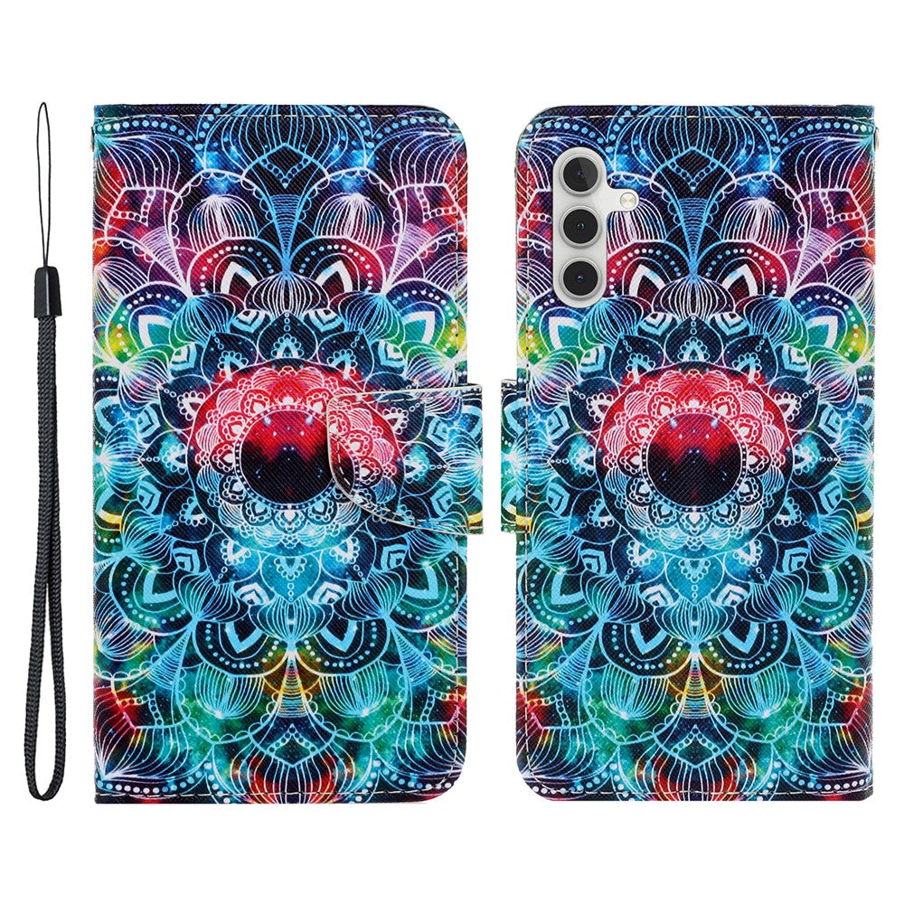 Galaxy A54 5G Wallet-Hülle – Musterdruck, mit Ständer & Riemen
