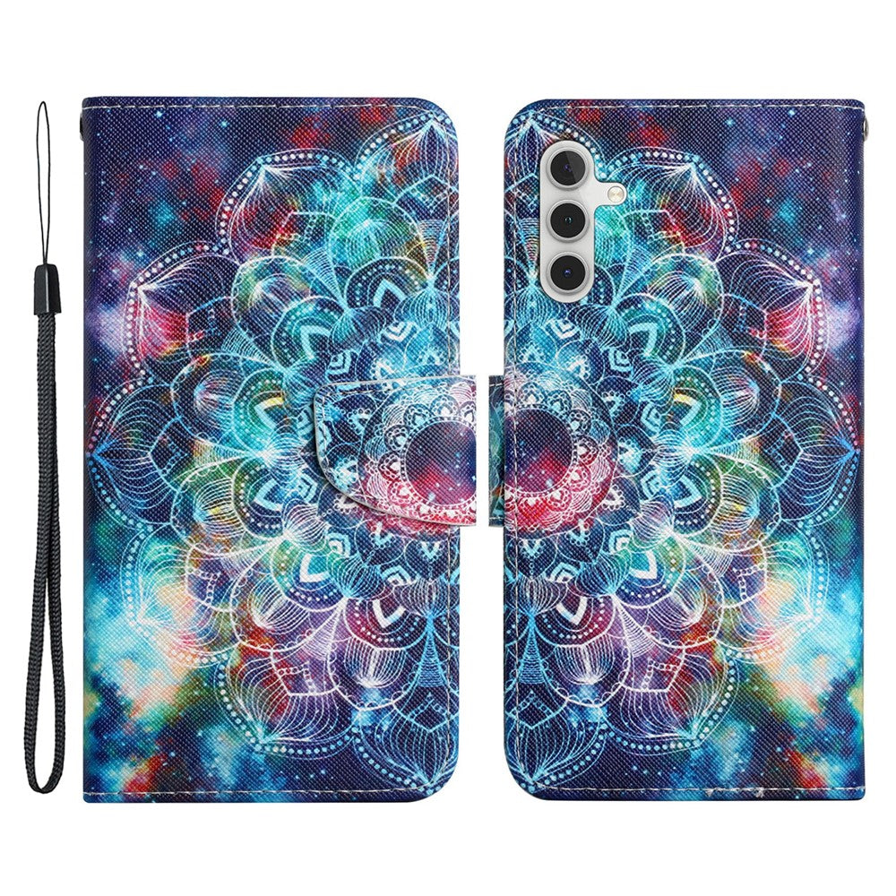 Galaxy A54 5G Wallet-Hülle – Musterdruck, mit Ständer & Riemen
