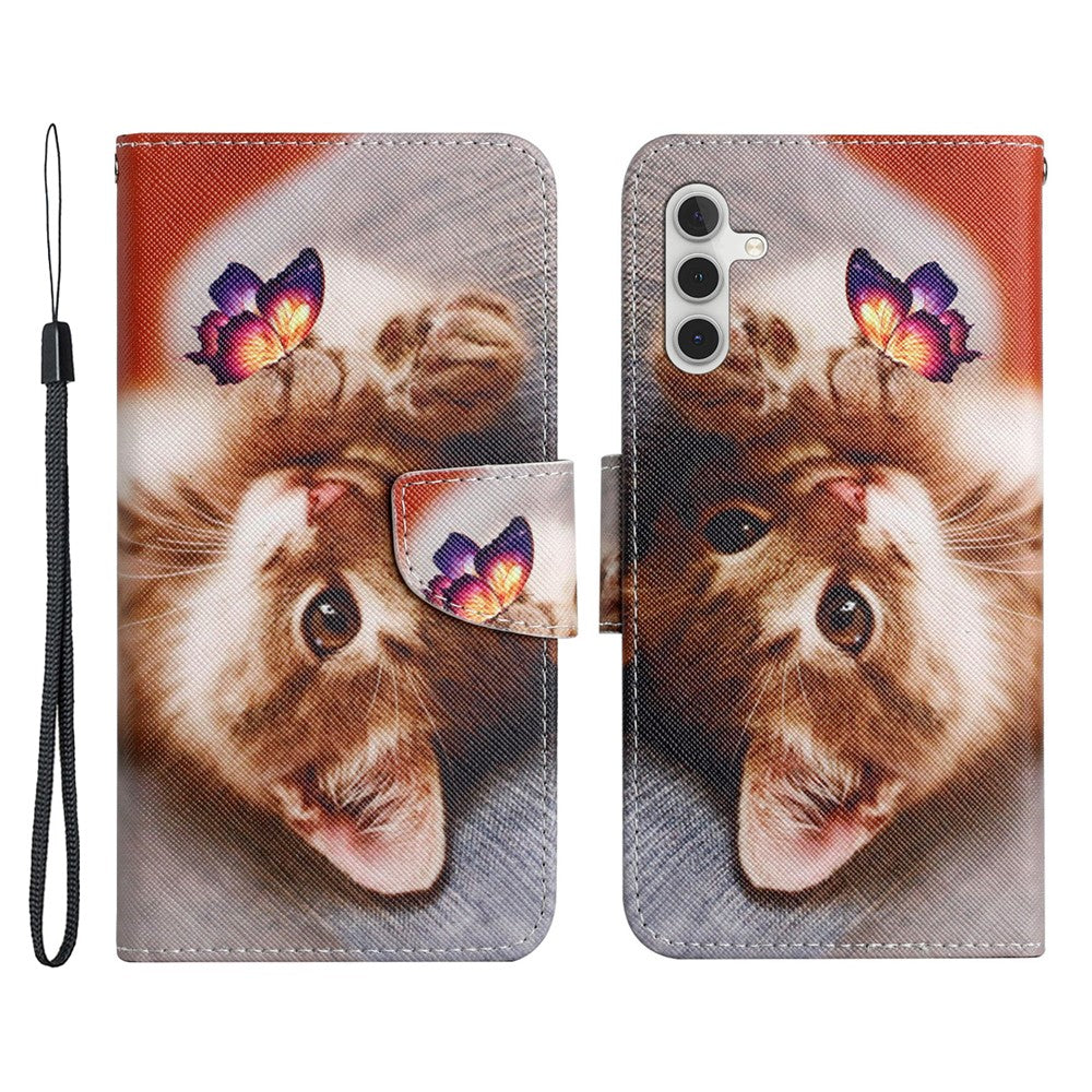 Galaxy A54 5G Wallet-Hülle – Musterdruck, mit Ständer & Riemen