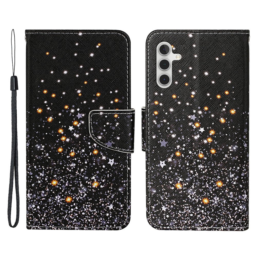 Galaxy A34 5G Wallet-Hülle – Musterdruck, mit Ständer & Riemen