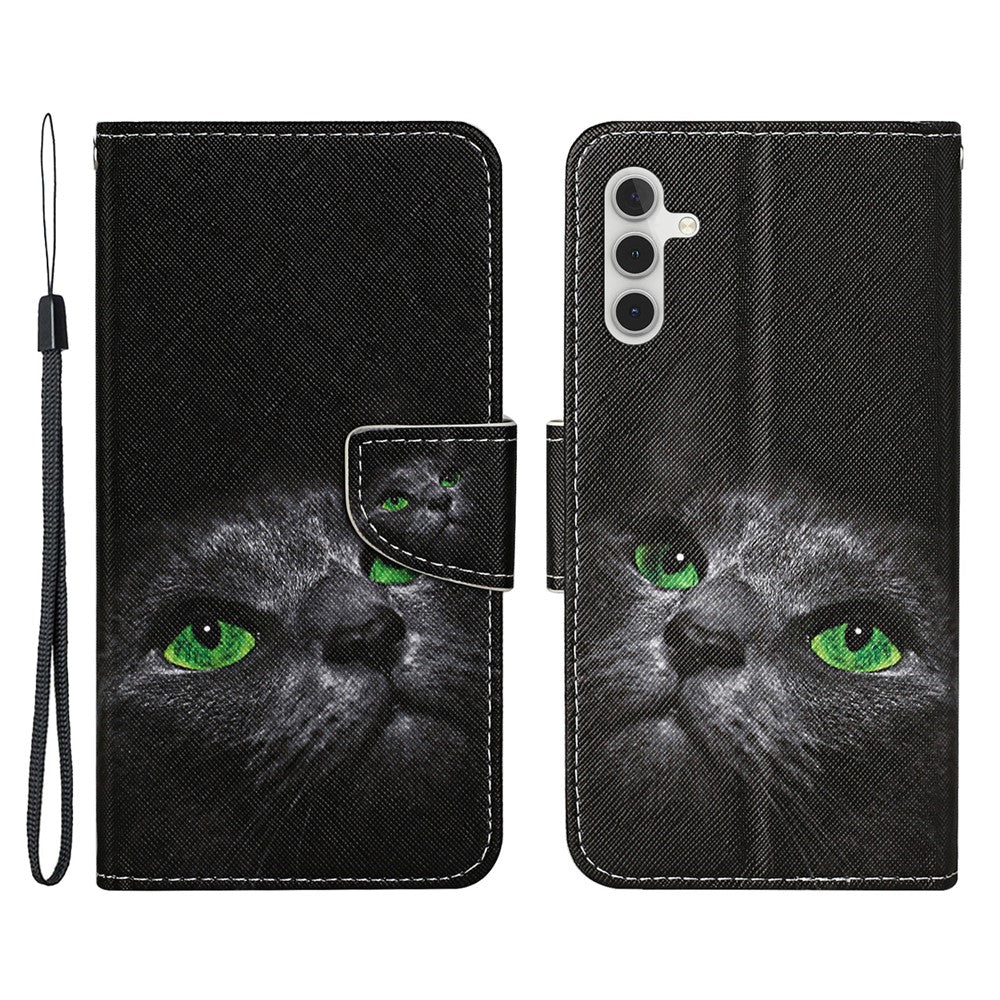 Galaxy A34 5G Wallet-Hülle – Musterdruck, mit Ständer & Riemen