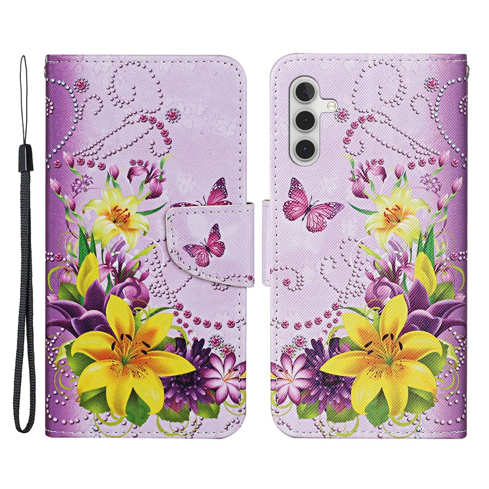 Galaxy A34 5G Wallet-Hülle – Musterdruck, mit Ständer & Riemen
