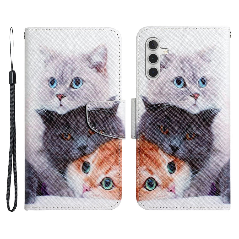 Galaxy A34 5G Wallet-Hülle – Musterdruck, mit Ständer & Riemen