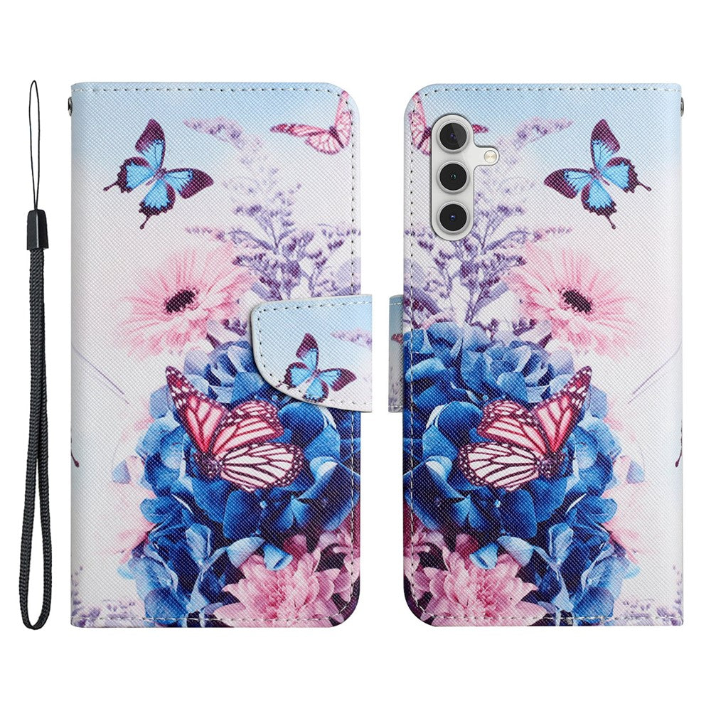 Galaxy A34 5G Wallet-Hülle – Musterdruck, mit Ständer & Riemen