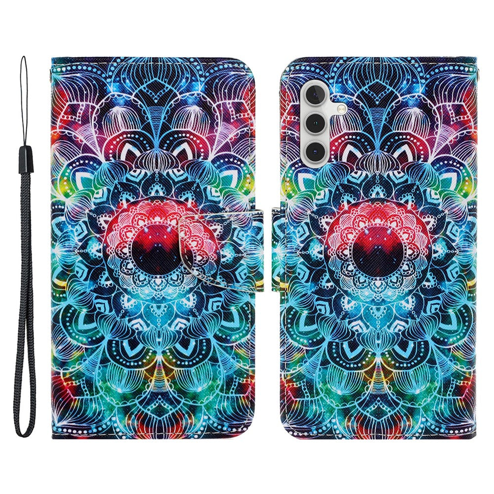 Galaxy A34 5G Wallet-Hülle – Musterdruck, mit Ständer & Riemen
