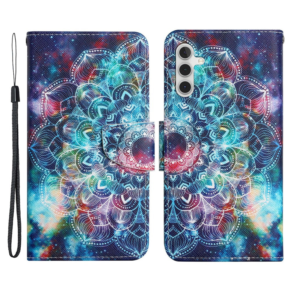 Galaxy A34 5G Wallet-Hülle – Musterdruck, mit Ständer & Riemen