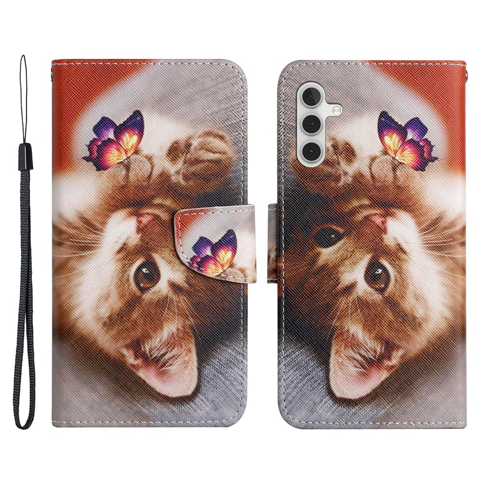 Galaxy A34 5G Wallet-Hülle – Musterdruck, mit Ständer & Riemen