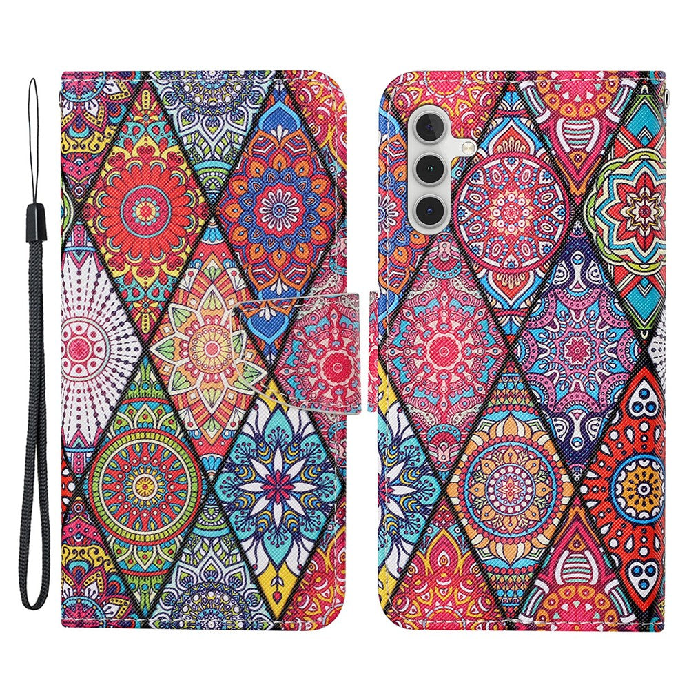 Galaxy A34 5G Wallet-Hülle – Musterdruck, mit Ständer & Riemen