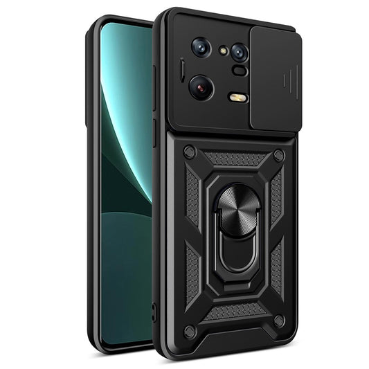 Xiaomi 13 Pro 5G Handyhülle – Ringhalter-Kickstand- aus PC + TPU-Gleitkameraschutz auf der Rückseite
