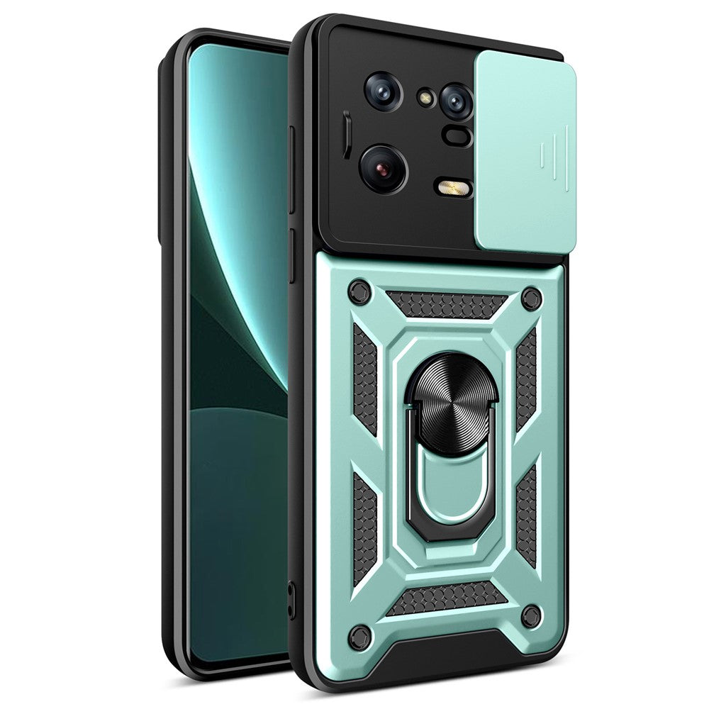 For Xiaomi 13 Pro 5G Ring Holder Kickstand Phone Case PC + TPU Slide Camera Protector Back Cover