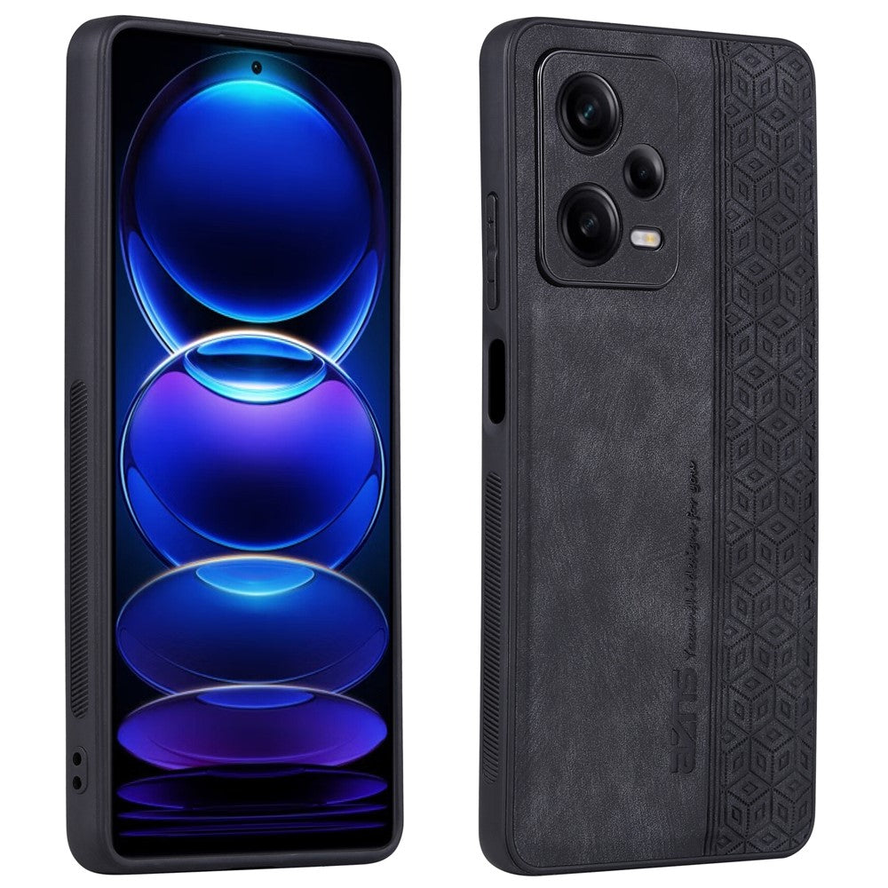 AZNS For Xiaomi Redmi Note 12 Pro 5G PU Leather Stand Wallet Cover with Strap Imprinted Pattern Phone Case Anti-collision PU Leather Coated TPU Cover