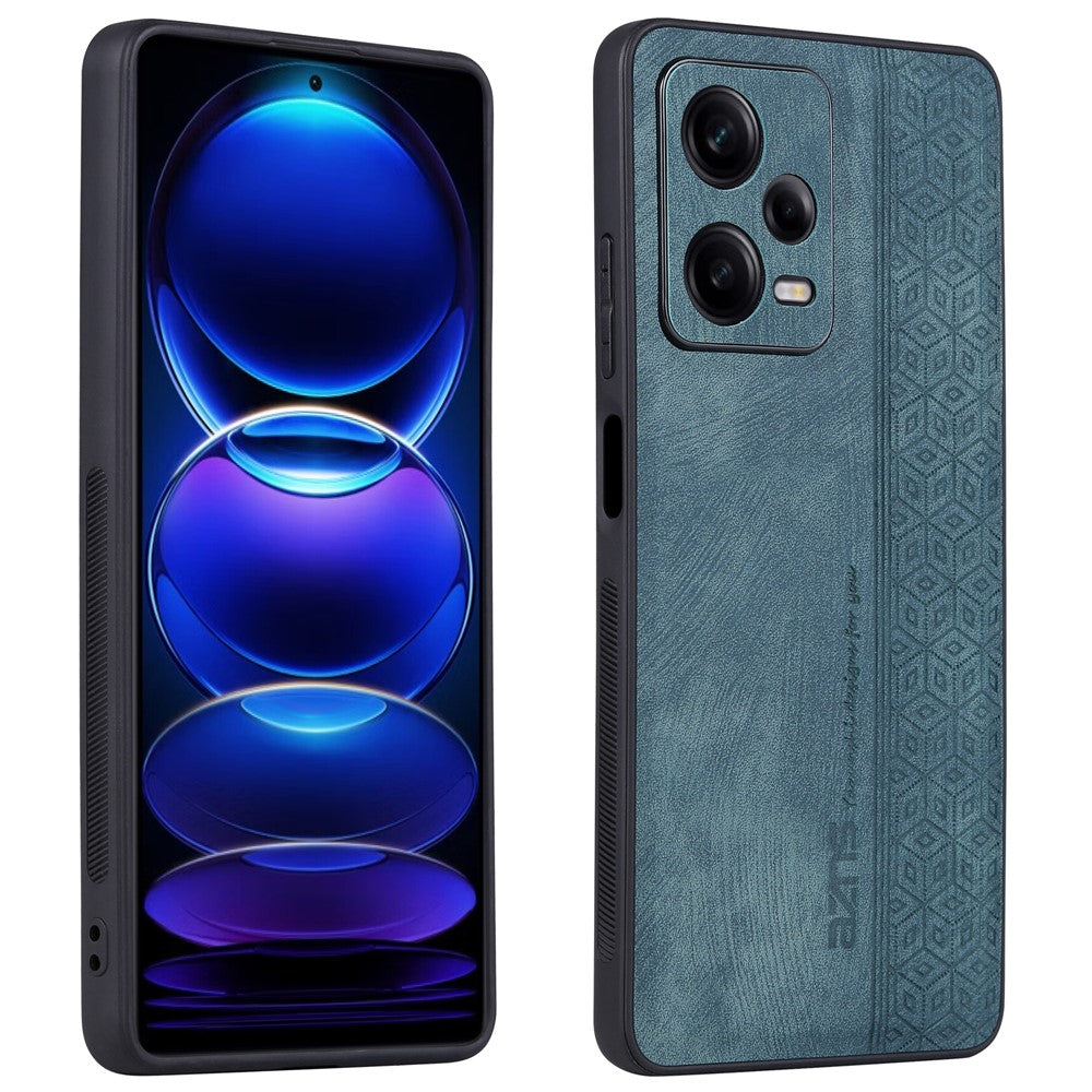 AZNS For Xiaomi Redmi Note 12 Pro 5G PU Leather Stand Wallet Cover with Strap Imprinted Pattern Phone Case Anti-collision PU Leather Coated TPU Cover