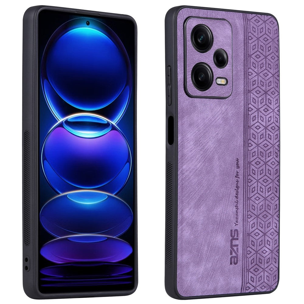 AZNS For Xiaomi Redmi Note 12 Pro 5G PU Leather Stand Wallet Cover with Strap Imprinted Pattern Phone Case Anti-collision PU Leather Coated TPU Cover