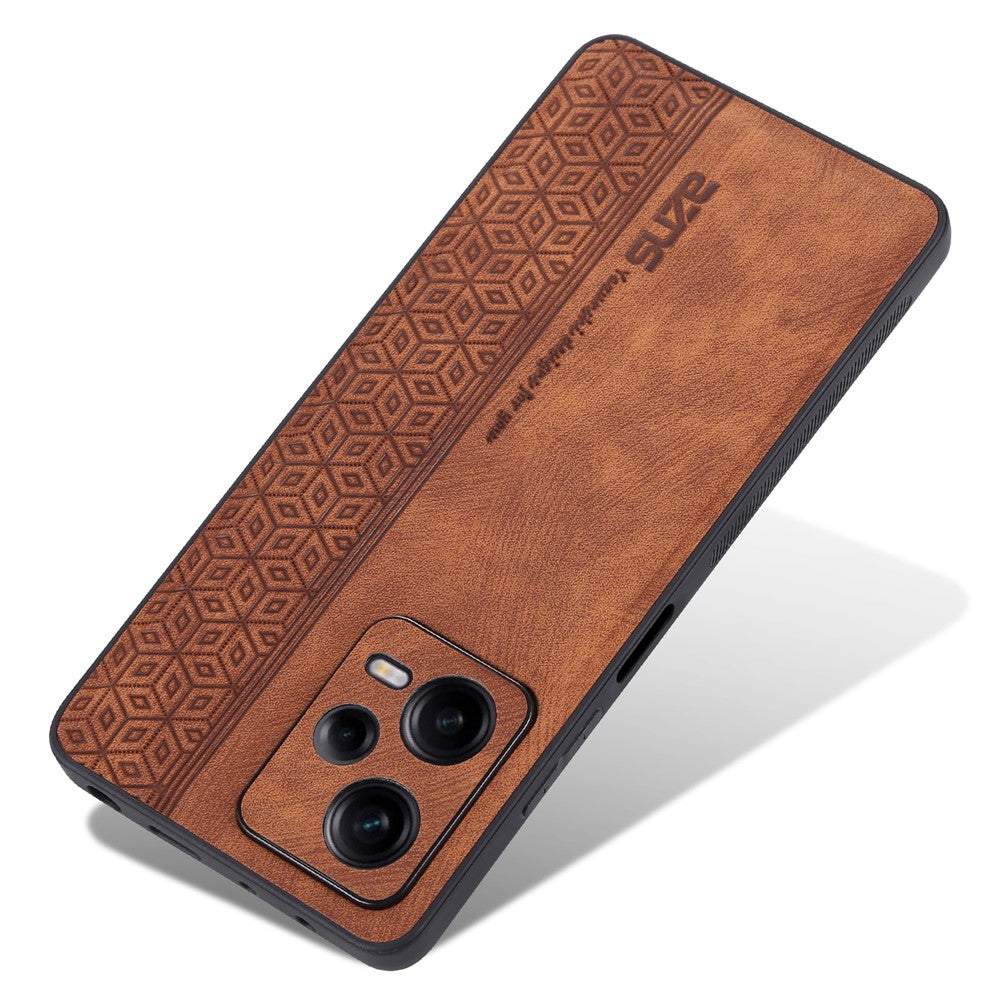 AZNS For Xiaomi Redmi Note 12 Pro+ 5G Imprinted Pattern Phone Case Fall-proof PU Leather Coated TPU Cover