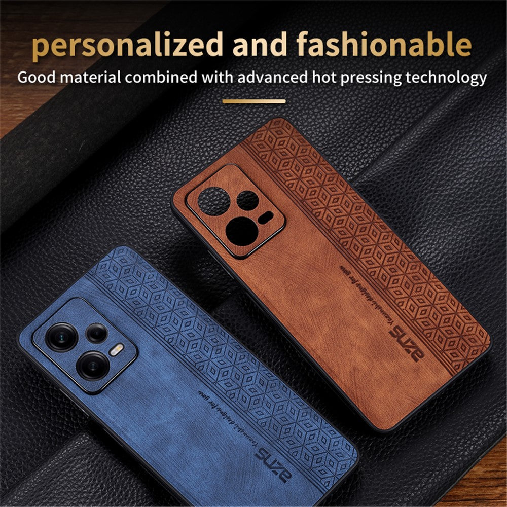 AZNS For Xiaomi Redmi Note 12 Pro+ 5G Imprinted Pattern Phone Case Fall-proof PU Leather Coated TPU Cover
