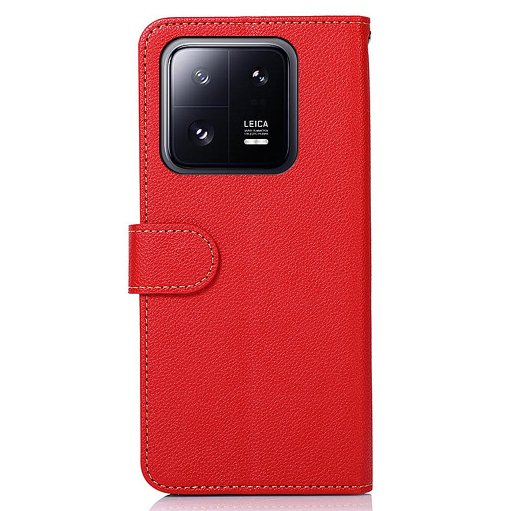 KHAZNEH For Xiaomi 13 Pro 5G Litchi Texture TPU+PU Leather Phone Case RFID Blocking Scratch Resistant Flip Stand Wallet Cover
