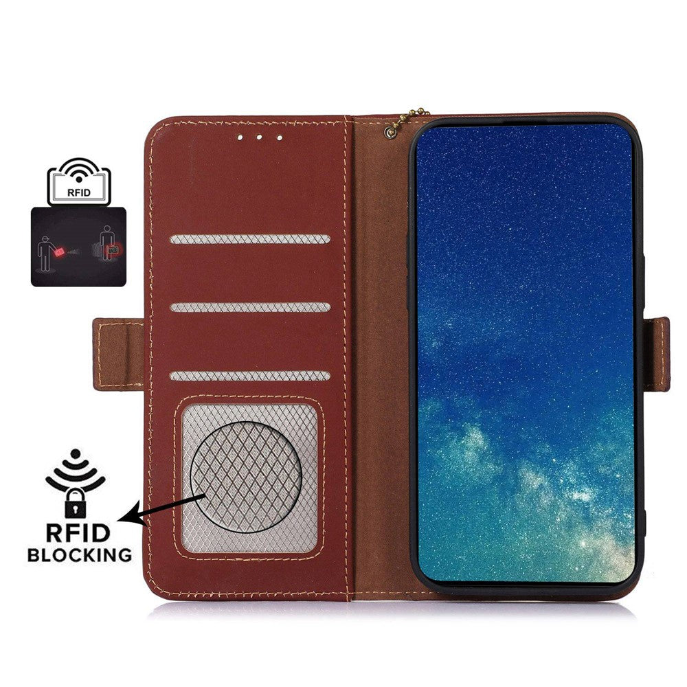 For Xiaomi 13 Pro 5G RFID Blocking Phone Case Genuine Leather Foldable Stand Wallet Magnetic Flip Cover