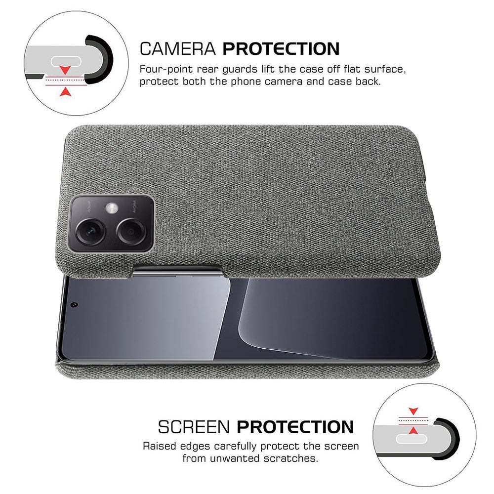 Shockproof Phone Case For Xiaomi 13 Pro 5G, Solid Color Hard PC Cloth Texture Mobile Phone Cover