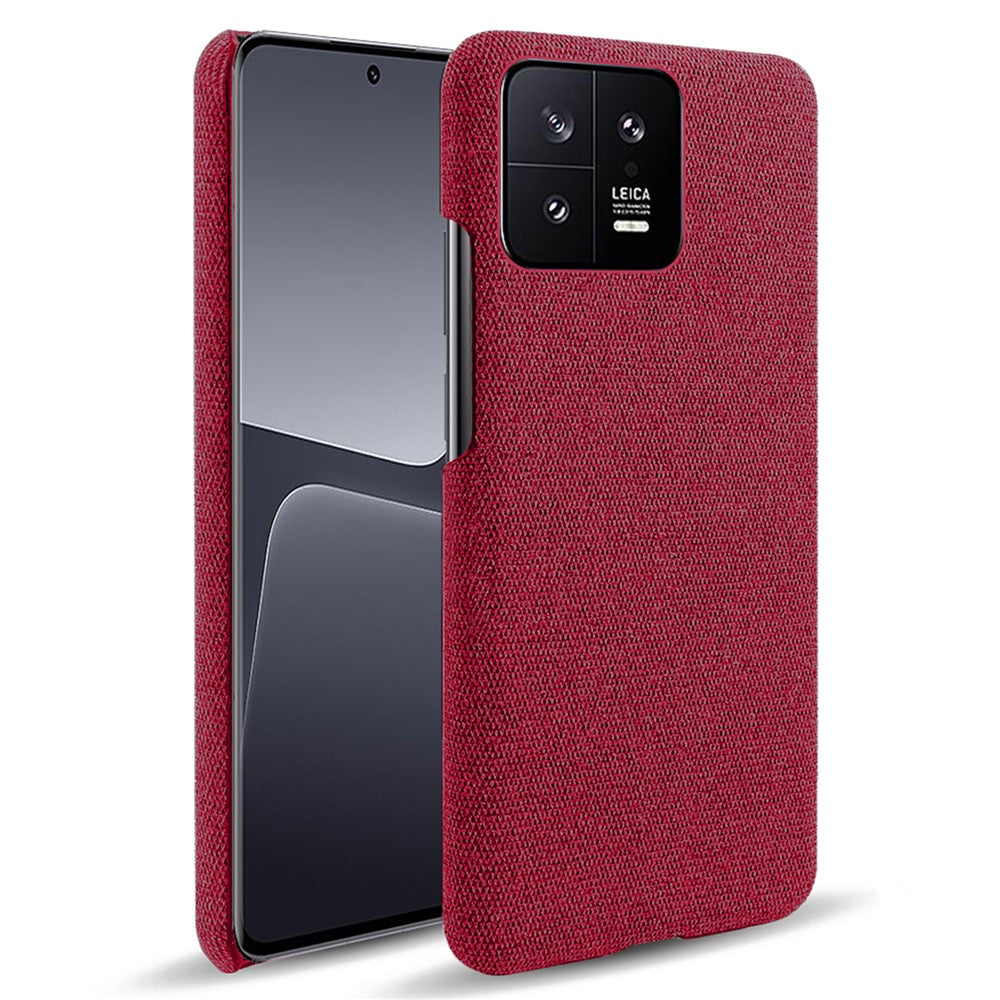 For Xiaomi 13 5G Non-slip Protective Smartphone Case Solid Color Hard PC Cloth Texture Phone Cover