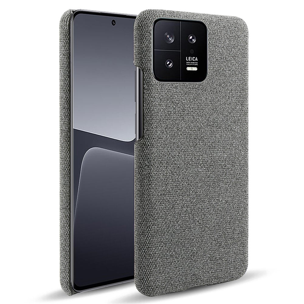 For Xiaomi 13 5G Non-slip Protective Smartphone Case Solid Color Hard PC Cloth Texture Phone Cover