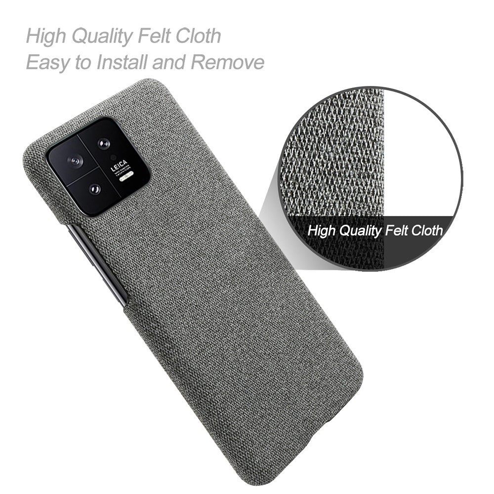 For Xiaomi 13 5G Non-slip Protective Smartphone Case Solid Color Hard PC Cloth Texture Phone Cover